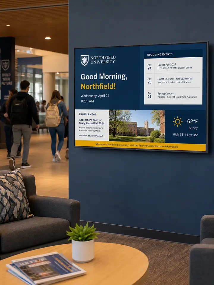 Education digital signage example
